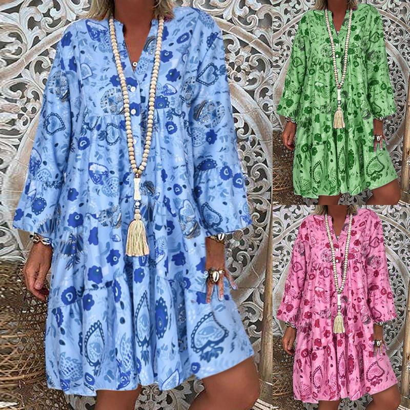 Casual Dresses Fashion Summer Dress Robe Femme Elegant Zomer Jurk Print Beach Vestido De Festa Loose And Comfortable, Hot pink
Casual Dresses Fashion Summer Dress Robe Femme Elegant Zomer Jurk Print Beach Vestido De Festa Loose And Comfortable, Hot pink