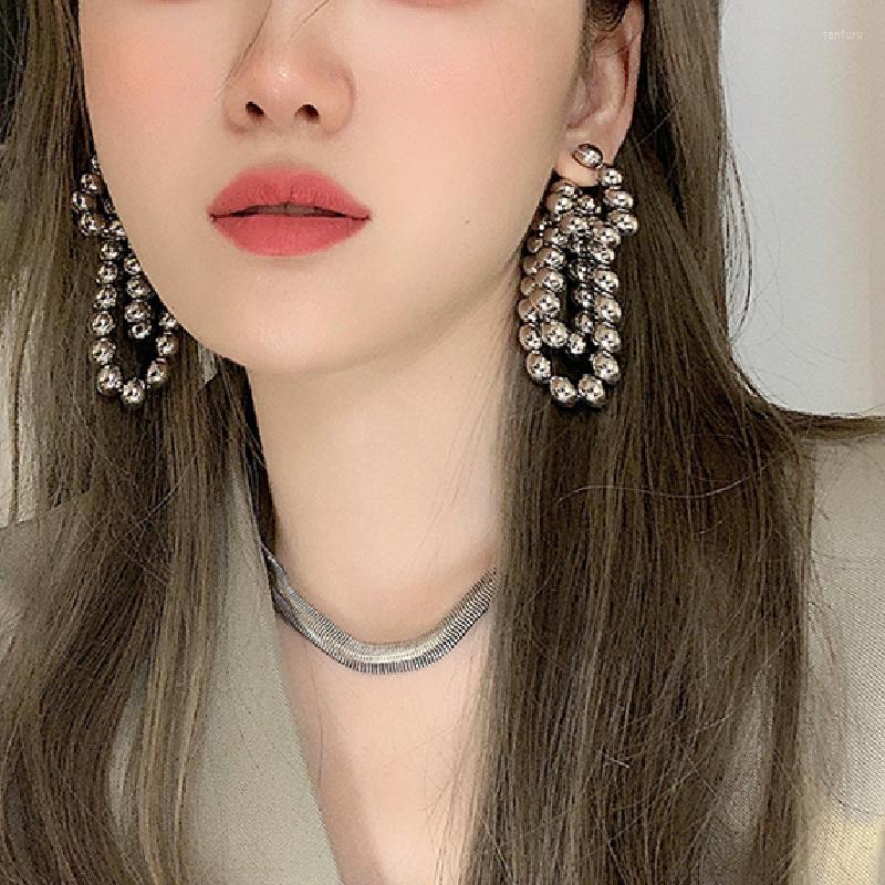 Dangle Earrings Exaggerate Cool Round Metal Beads Charms For Women Girl Multilayer Kpop Korean Fashion Earring Aesthetic Jewelry 
Dangle Earrings Exaggerate Cool Round Metal Beads Charms For Women Girl Multilayer Kpop Korean Fashion Earring Aesthetic Jewelry
