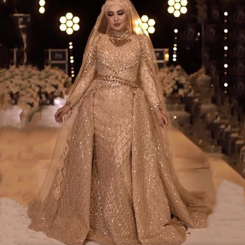 Glitter Gold Sequined Formal Evening Dresses Crystals Beaded High Neck Long Sleeves Elegant Saudi Arabic Muslim Prom Occasion Gowns For Women, Dark green
Glitter Gold Sequined Formal Evening Dresses Crystals Beaded High Neck Long Sleeves Elegant Saudi Arabic Muslim Prom Occasion Gowns For Women, Dark green