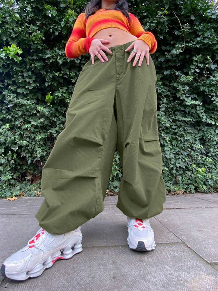 Women's Pants Capris Cuteandpsycho Streetwear Joggers Baggy Trousers Loose Wide Leg Women Punk Sweatpants Chic Solid Fashion Vintage Pants Casual