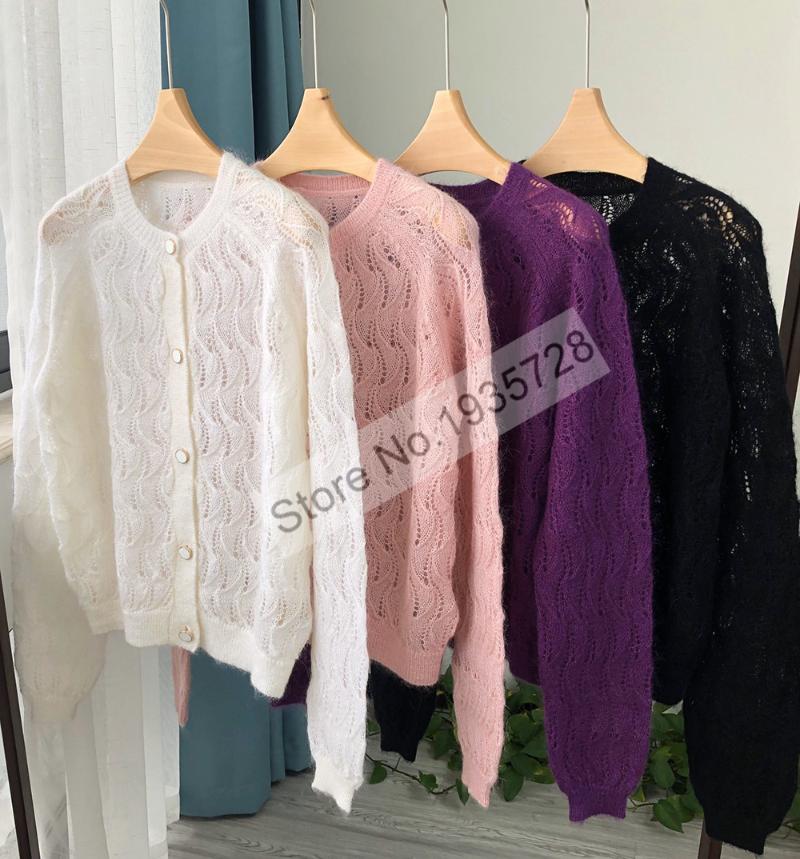 Women's Knits & Tees Ladies Mohair Wool Blend Hollow Out Knitted O Neckline Long Sleeve Cardigan Sweater Jumper Top, Style 1
Women's Knits & Tees Ladies Mohair Wool Blend Hollow Out Knitted O Neckline Long Sleeve Cardigan Sweater Jumper Top, Style 1