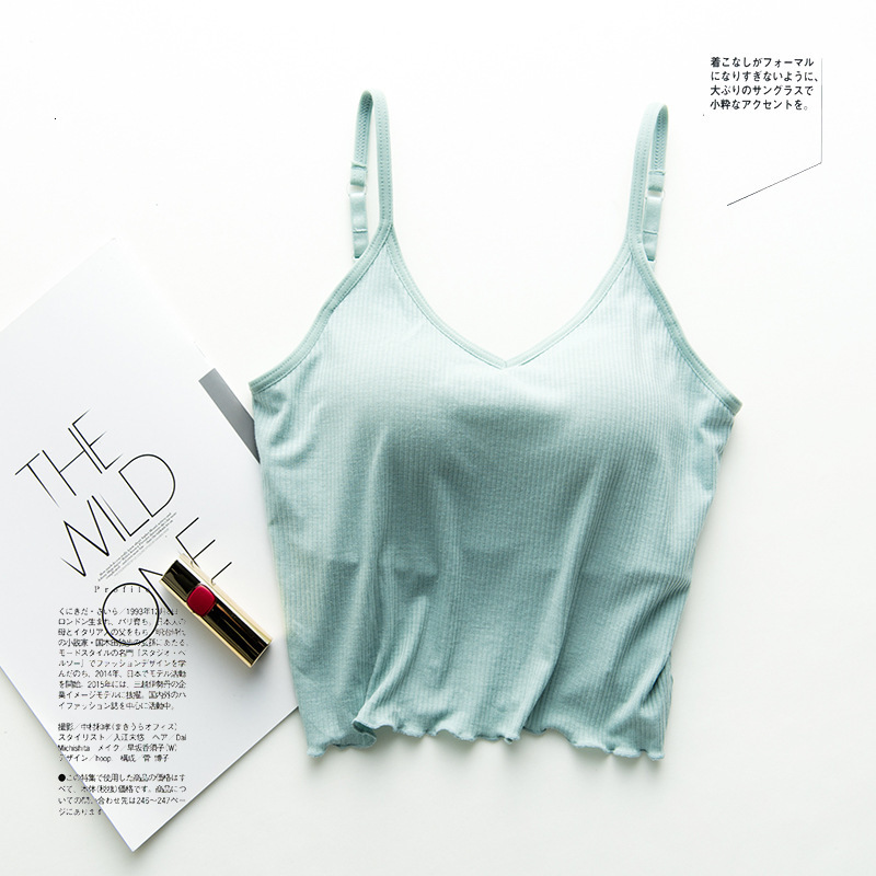 Camisoles Tanks Japanese thread cotton beauty back short tube top female straps chest pads exposed umbilical sling bra integrated vest wrapped 230413