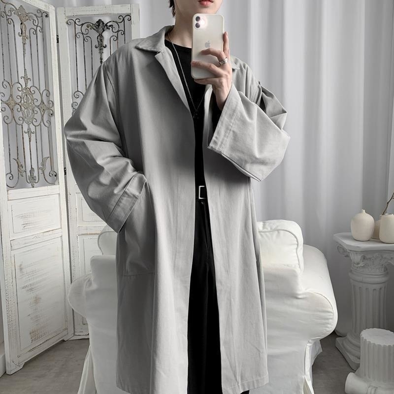 Men's Trench Coats Summer Outerwear Sweatshirts Clothing Style Long Trend Coat Vintage Windbreaker Jacket Overcoat Waistcoat Men 230413Z