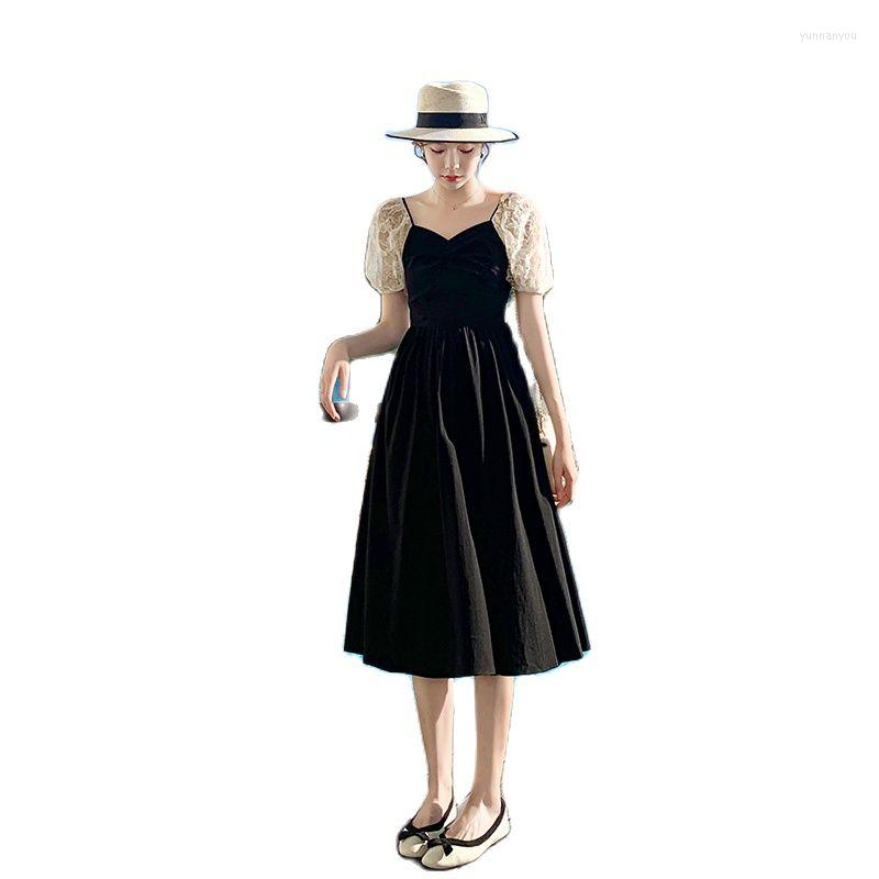 

Party Dresses Hepburn Style French Korean Spring Or Summer Vestidos 2023 Waist Thin Sexy Female Dating Little Black Dress