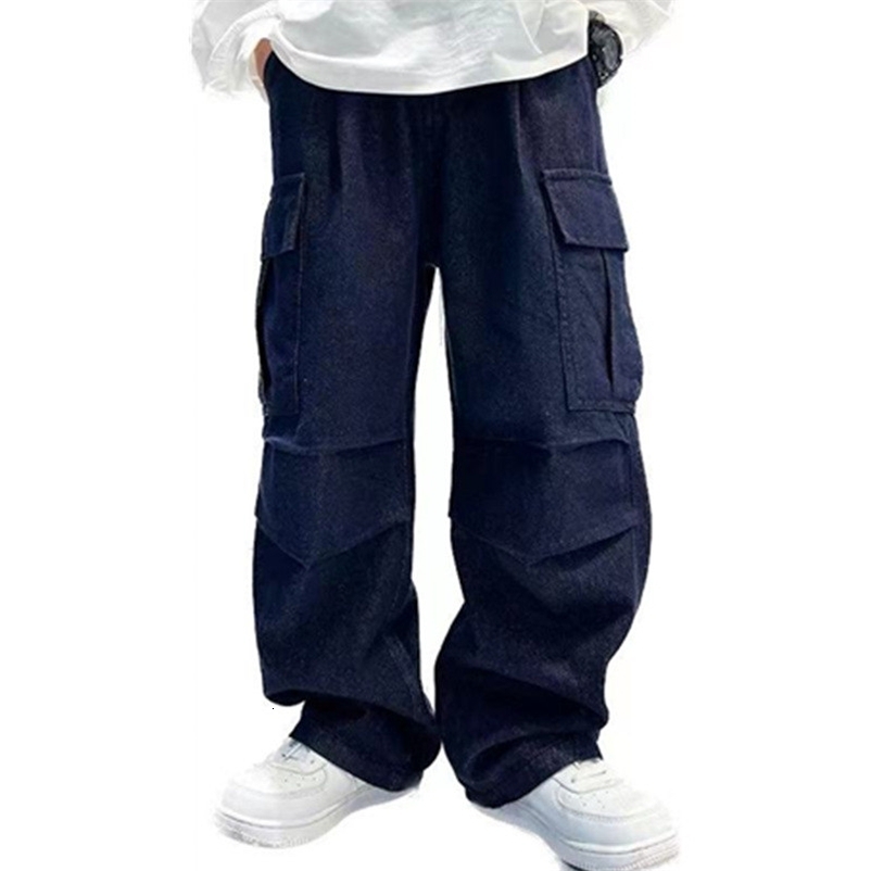 Jeans Teenage Boys Wide Leg Pants Korean Style Fashion Spring Autumn Cotton Straight Jeans Children's Leisure Dark Blue Denim Trousers 230413
Jeans Teenage Boys Wide Leg Pants Korean Style Fashion Spring Autumn Cotton Straight Jeans Children's Leisure Dark Blue Denim Trousers 230413
