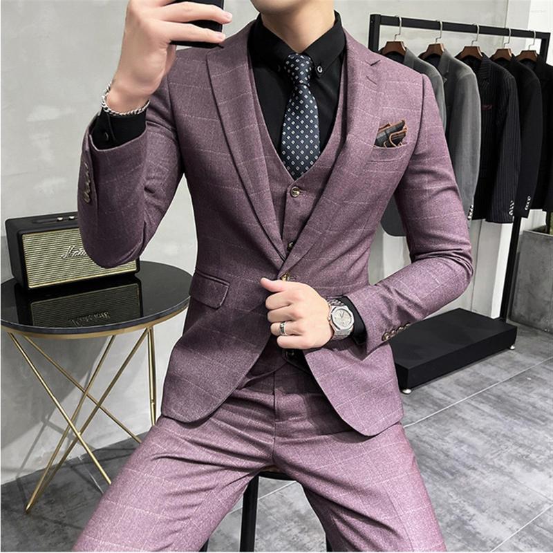 Men's Suits 2023 Spring Autumn Luxury Men Stripe Groom Wedding Tuxedo Mens Work Party Slim Fit Suit 3 Piece( Jacket Vest Pants ), Light purple
Men's Suits 2023 Spring Autumn Luxury Men Stripe Groom Wedding Tuxedo Mens Work Party Slim Fit Suit 3 Piece( Jacket Vest Pants ), Light purple