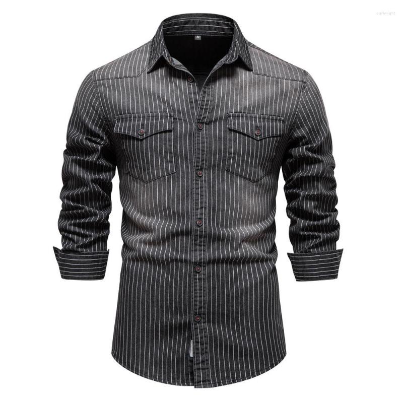 Men' Casual Shirts Navy Striped Denim Shirt For Men Washed And Made In Old Fashion Thin Spring Summer Men, Black
Men' Casual Shirts Navy Striped Denim Shirt For Men Washed And Made In Old Fashion Thin Spring Summer Men, Black