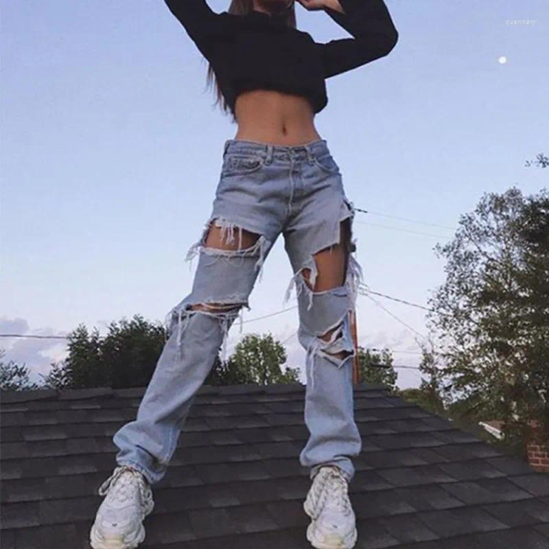 Women's Jeans 2023 Fashion Sexy Casual Pants Big Holes Long Trousers Women Ripped Frayed Loose Denim Clothing, Blue
Women's Jeans 2023 Fashion Sexy Casual Pants Big Holes Long Trousers Women Ripped Frayed Loose Denim Clothing, Blue