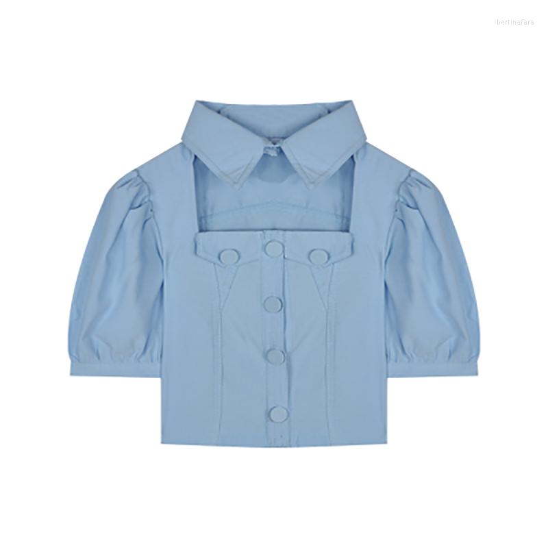 Women' Blouses 2023 Design Feels Hollow Out Shirt Summer Short Sleeved Blouse Square Collar Shows Navel Hubble-bubble Sleeve, Blue
Women' Blouses 2023 Design Feels Hollow Out Shirt Summer Short Sleeved Blouse Square Collar Shows Navel Hubble-bubble Sleeve, Blue