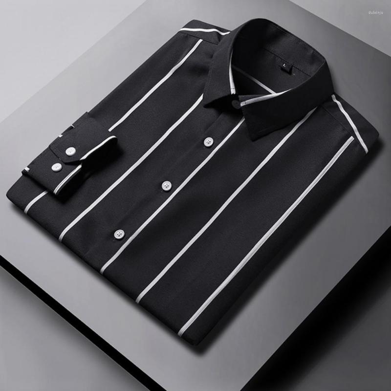Men's Casual Shirts Slim Fit Striped Print Business Dress Shirt Top Lapel Long Sleeve Buttons Placket Men Fashion Single-breasted Office, Black
Men's Casual Shirts Slim Fit Striped Print Business Dress Shirt Top Lapel Long Sleeve Buttons Placket Men Fashion Single-breasted Office, Black