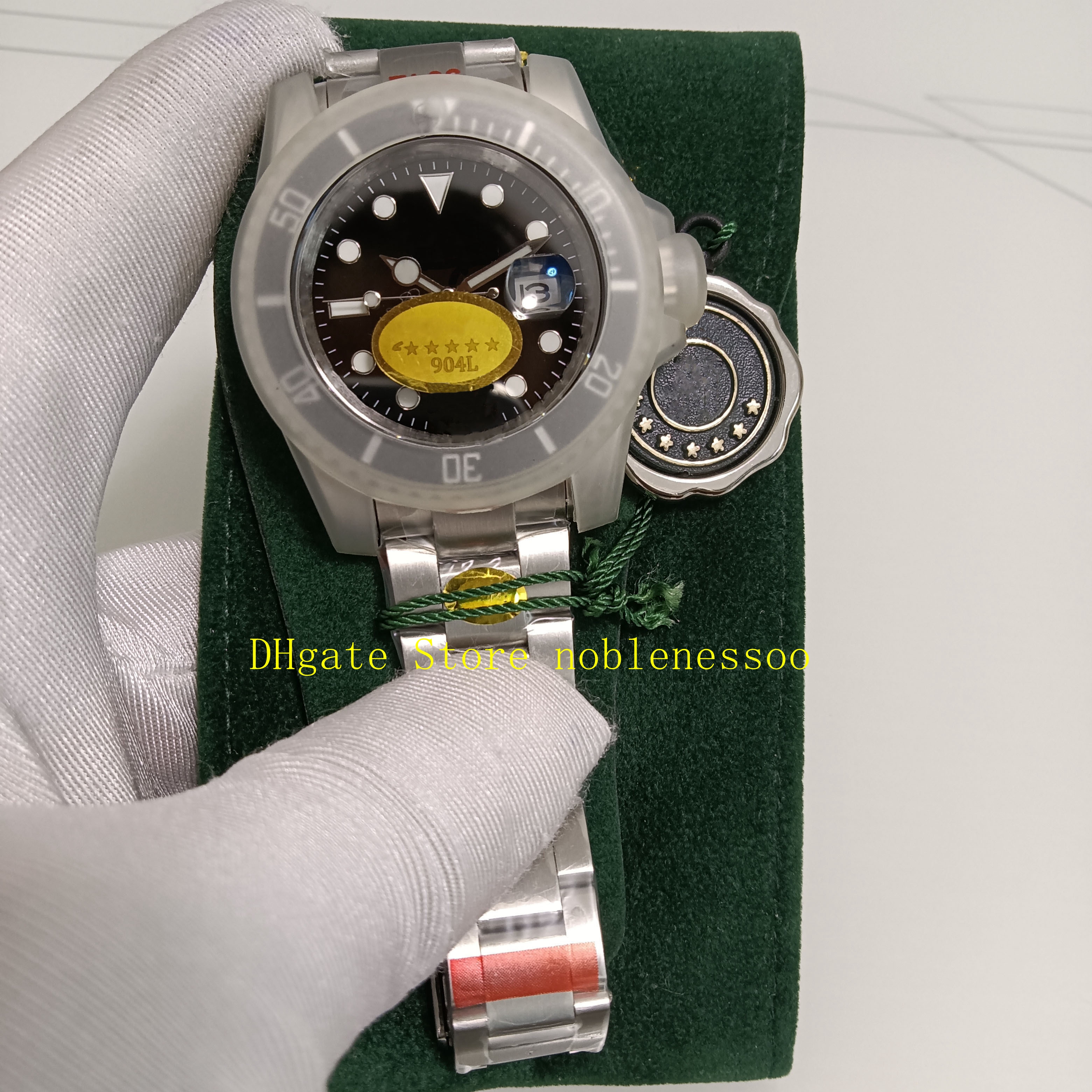 4 Style watch Real Photo Real Photo 904L Steel And Gift Bag Mens 40mm Black Dial Ceramic Bezel Stainless Steel Bracelet Dive Sport 5 Star 2813 Movement Watches, 01 watch and gift bag
4 Style watch Real Photo Real Photo 904L Steel And Gift Bag Mens 40mm Black Dial Ceramic Bezel Stainless Steel Bracelet Dive Sport 5 Star 2813 Movement Watches, 01 watch and gift bag
