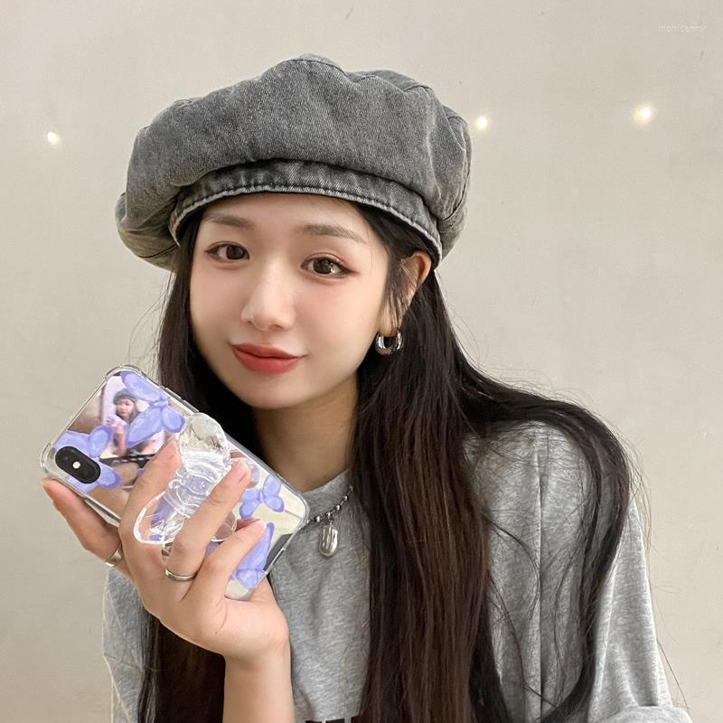 Berets 202309-WM Drop Oversized Fashion Cloud Washed Soft Denim Treet Lady Beret Hat Women Leisure Painter, Dark grey
Berets 202309-WM Drop Oversized Fashion Cloud Washed Soft Denim Treet Lady Beret Hat Women Leisure Painter, Dark grey