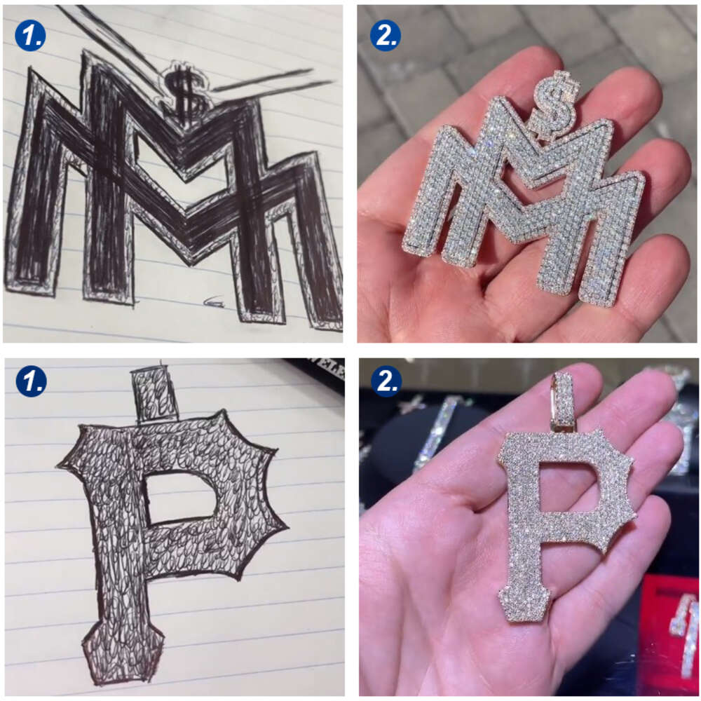 European and American iced out hip hop jewelry moneybag men hip hop necklace pendants custom moissanite pendant jewelry necklace