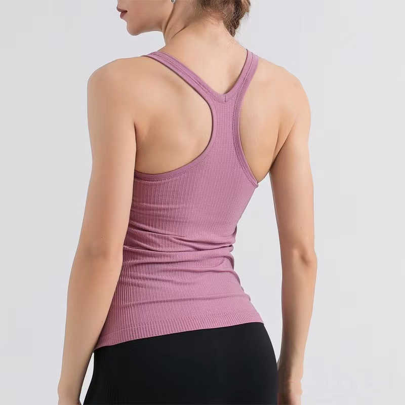 

Yoga Outfit Lulu Women Racerback Sport Fitness Crop Tops Built in Bra Yoga Sleeveless Vest Solid Breathable Quick Dry Workout Gym Tank Tops lululemens, 1pcs random color