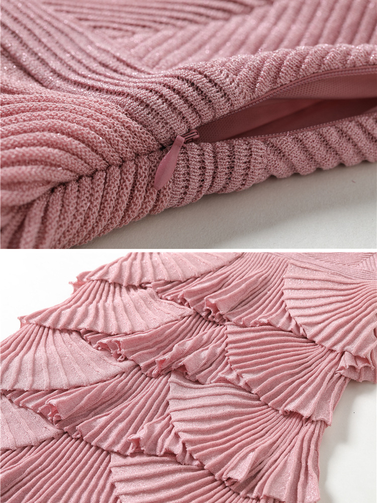 Casual Dresses OLOMM Fine Women's Clothing Dress Fashion Style Round Neck Petal Skirt Multi-Layer Hip Skirts Slim HR1591230413