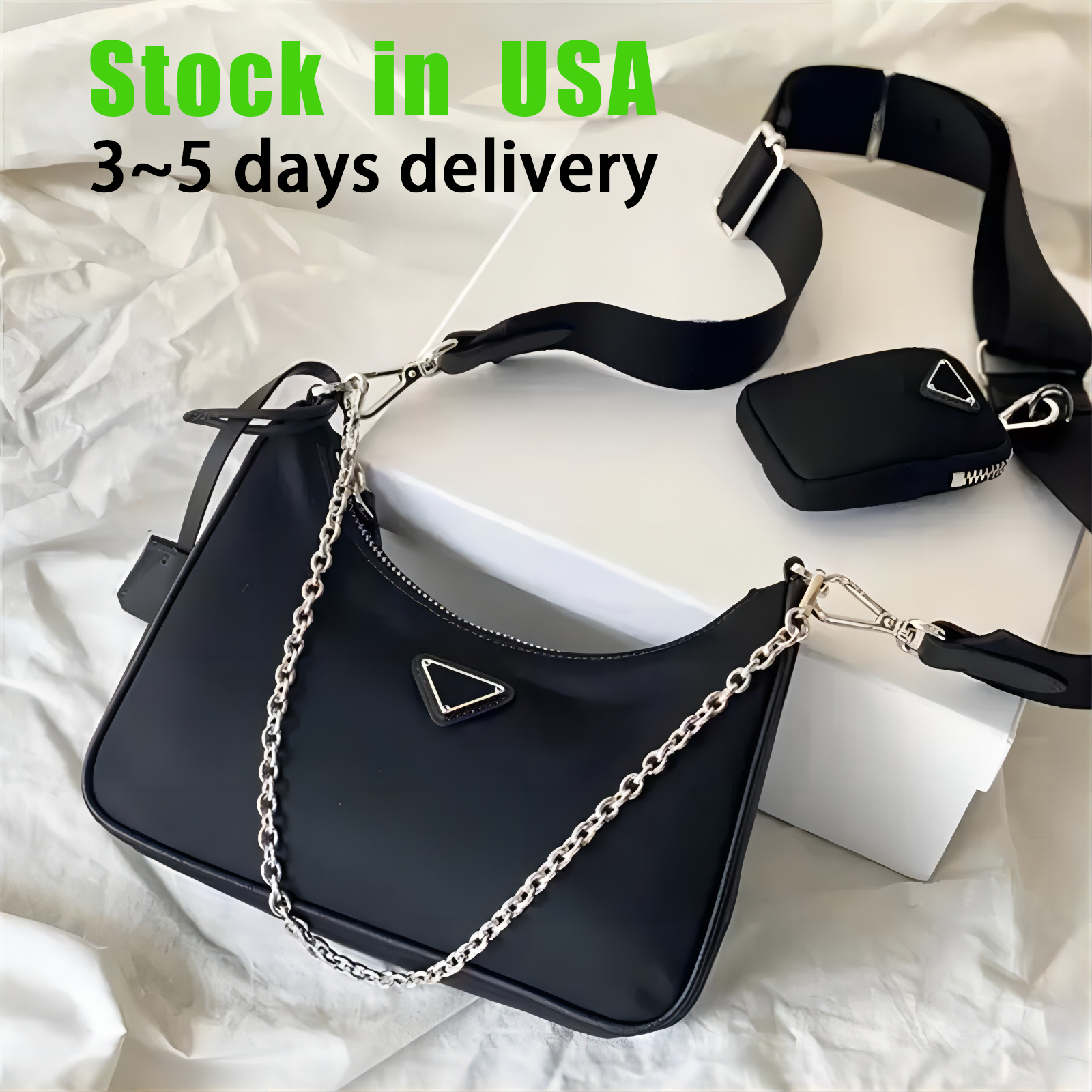 Designer Shoulder bags 2005 nylon 3 pcs cleo hobo bag mens womens luxury chain hobo wallet messenger bag womens clutch handbag US Stock, Blue
Designer Shoulder bags 2005 nylon 3 pcs cleo hobo bag mens womens luxury chain hobo wallet messenger bag womens clutch handbag US Stock, Blue