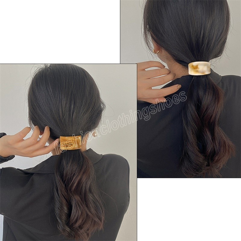 Fashion Hair Tie Women Elastic Hair Band Personality Simplicity Colorful Acetate Hair Rubber Band Girl Hair Accessories