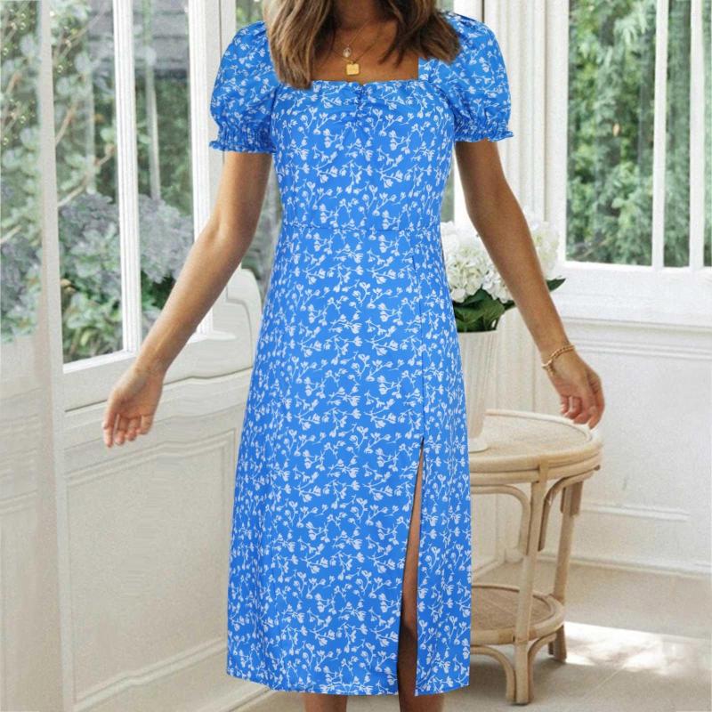 Party Dresses Neck Printed Summer Dress Mid-length Women's 2023 Sleeve Short Square, Blue
Party Dresses Neck Printed Summer Dress Mid-length Women's 2023 Sleeve Short Square, Blue
