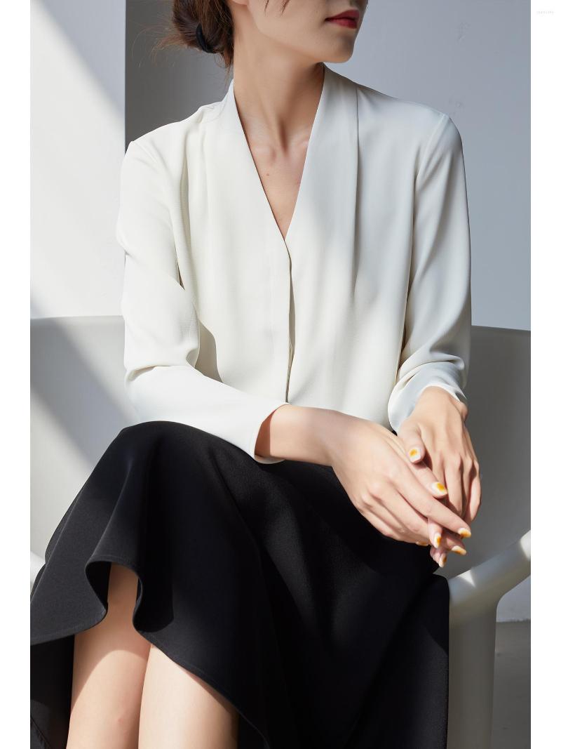 Men's Casual Shirts White Shirt Female V-neck Chiffon Interview Long Sleeve, Xwsb388-1
Men's Casual Shirts White Shirt Female V-neck Chiffon Interview Long Sleeve, Xwsb388-1