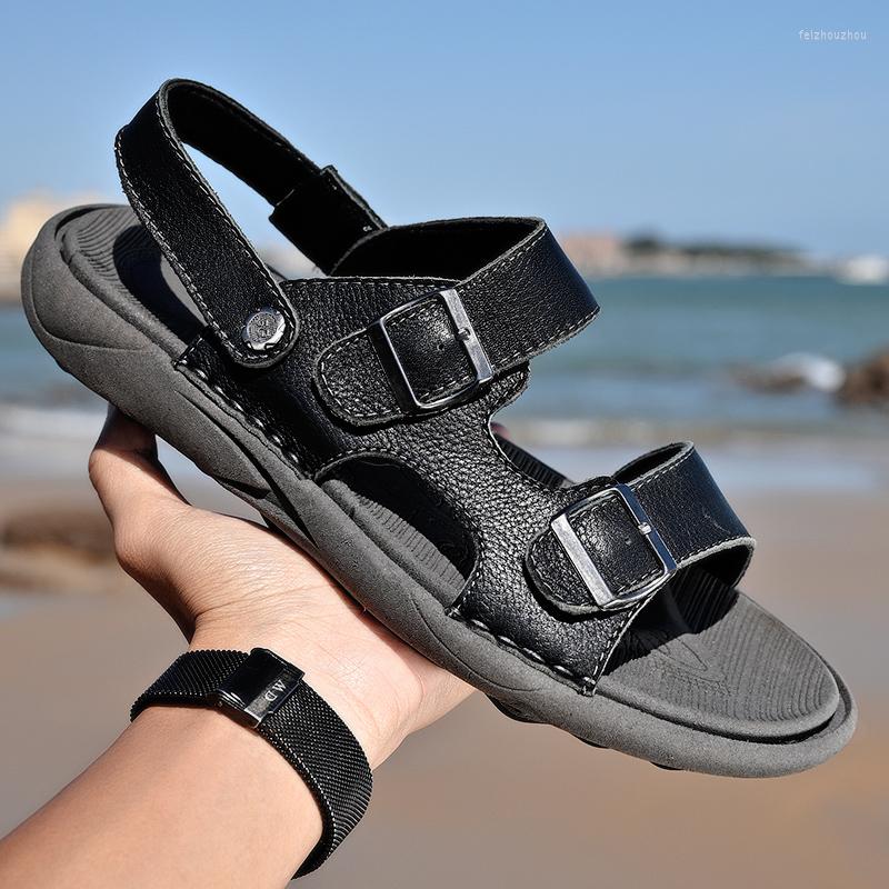 Sandals Summer Top Layer Cowhide Leather Men's Casual Anti Slip Outdoor Beach Shoes Sandale Mens Genuine, Auburn
Sandals Summer Top Layer Cowhide Leather Men's Casual Anti Slip Outdoor Beach Shoes Sandale Mens Genuine, Auburn