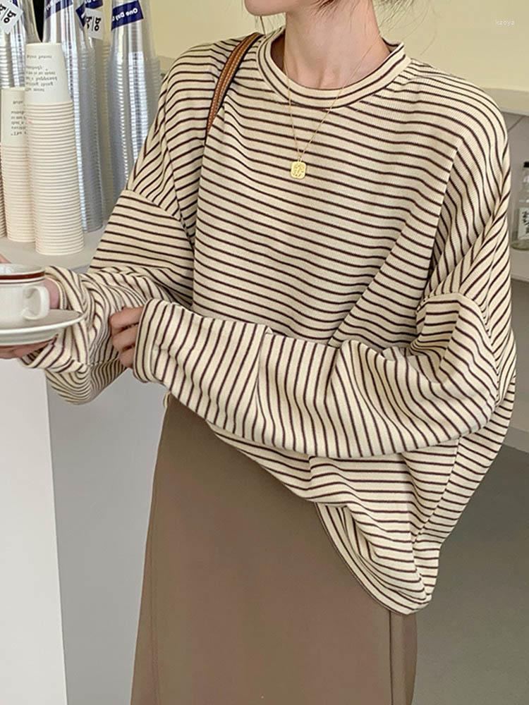 Women's T Shirts Coffee Stripes Cotton T-Shirts Women Loose-Fitting Autumn 2023 Lady Casual Full Sleeve Chic All Match Tops
Women's T Shirts Coffee Stripes Cotton T-Shirts Women Loose-Fitting Autumn 2023 Lady Casual Full Sleeve Chic All Match Tops