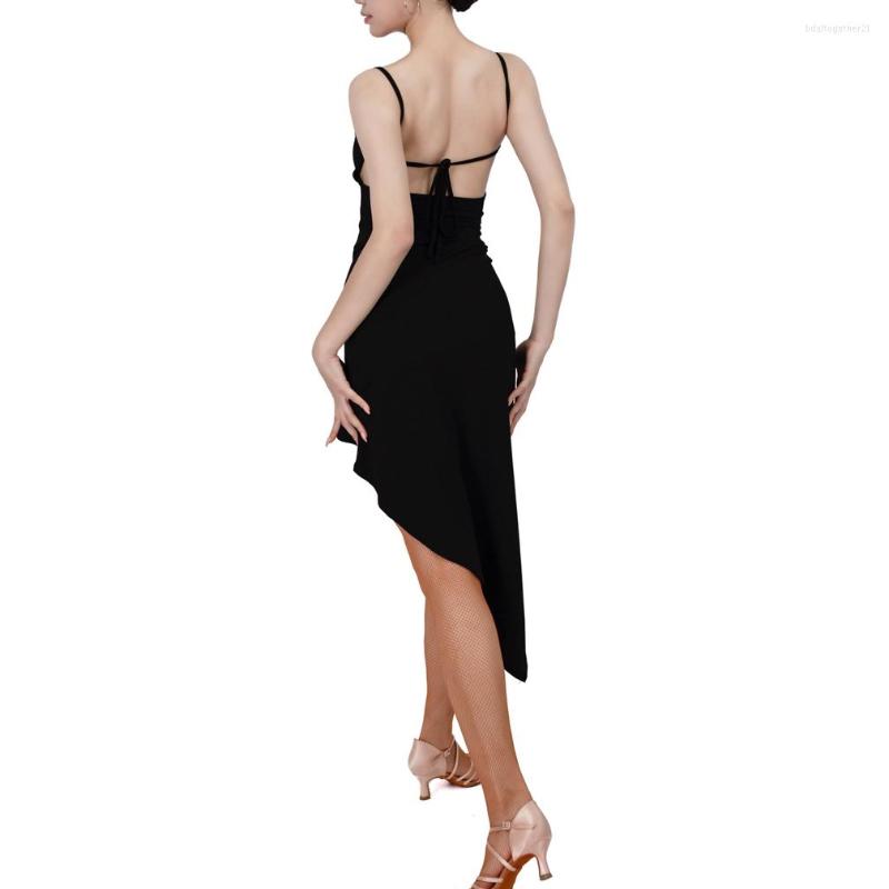 Stage Wear Black Slim Sling Lace-up Irregular Skirt Women Latin Dance Dress Samba Costumes Modern Tango Party
Stage Wear Black Slim Sling Lace-up Irregular Skirt Women Latin Dance Dress Samba Costumes Modern Tango Party