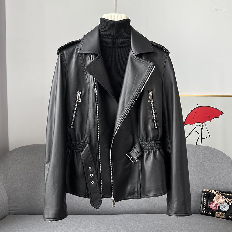 Women's Leather 2023 Spring Coat Women's Sheepskin Motorcylce Jacket Female Lace Up Real Lady Slim Waist Wrapped Top, Black
Women's Leather 2023 Spring Coat Women's Sheepskin Motorcylce Jacket Female Lace Up Real Lady Slim Waist Wrapped Top, Black
