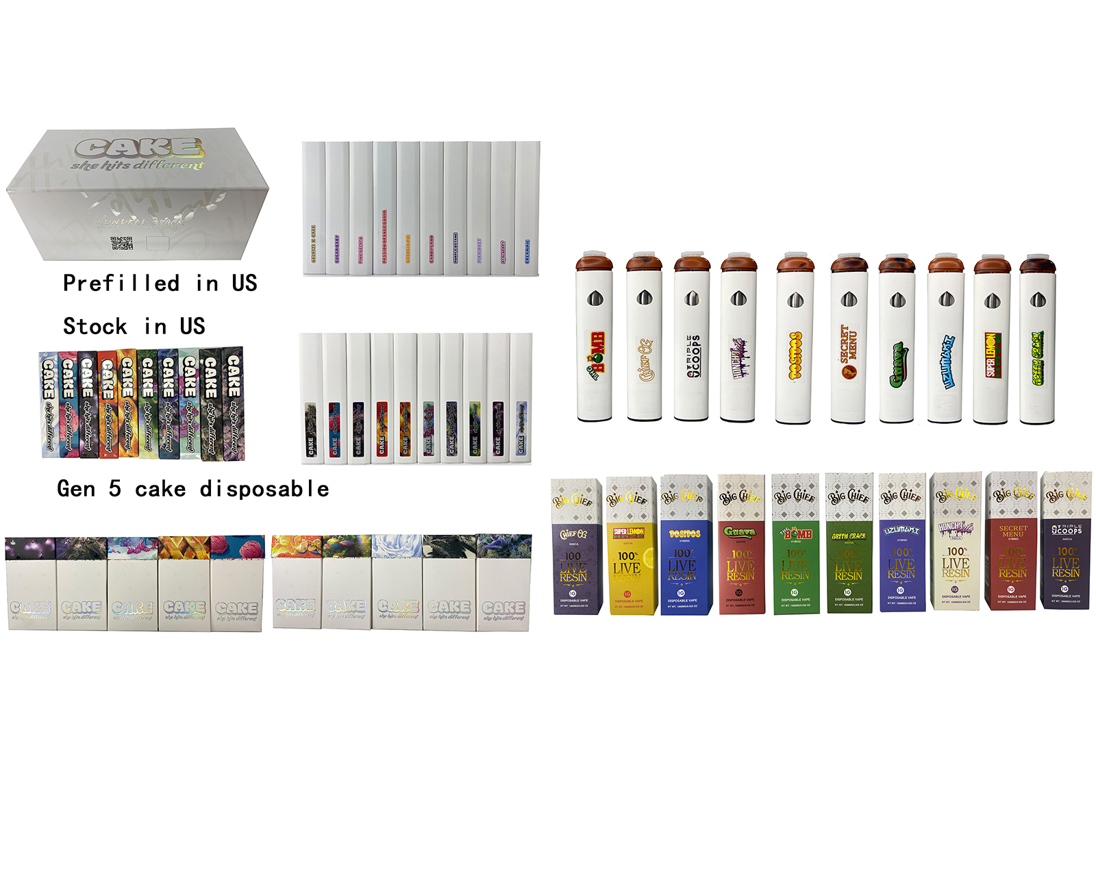 In US Stock 100x Electronic Cigarettes Gen5 Cake Disposable Vape Pen Rechargeable Battery 1ml Starter Kit Vapes Cartridges Prefilled Carts Device Pods
In US Stock 100x Electronic Cigarettes Gen5 Cake Disposable Vape Pen Rechargeable Battery 1ml Starter Kit Vapes Cartridges Prefilled Carts Device Pods