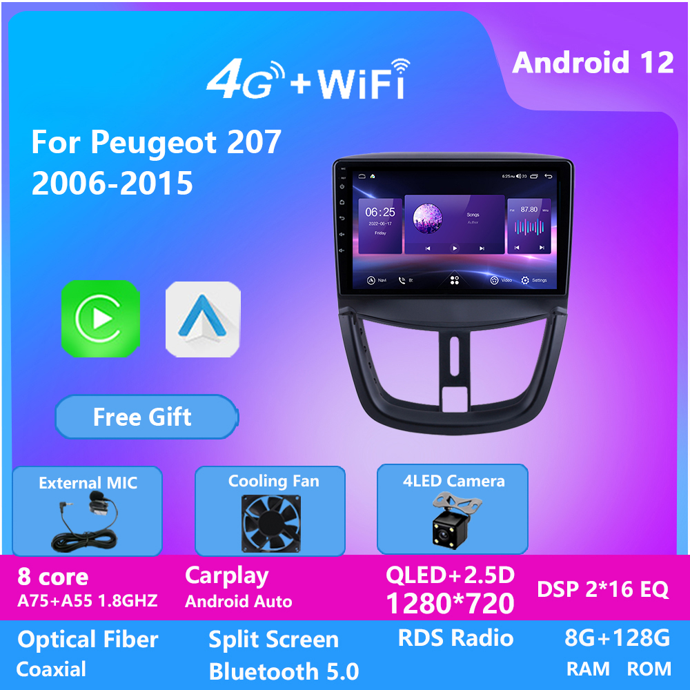 10 Inch Car DVD Video Player GPS Radio FM AM Android Audio System WiFi USB Bluetooth Multimedia Voice Navigation For PEUGEOT 207 2006-2015
10 Inch Car DVD Video Player GPS Radio FM AM Android Audio System WiFi USB Bluetooth Multimedia Voice Navigation For PEUGEOT 207 2006-2015