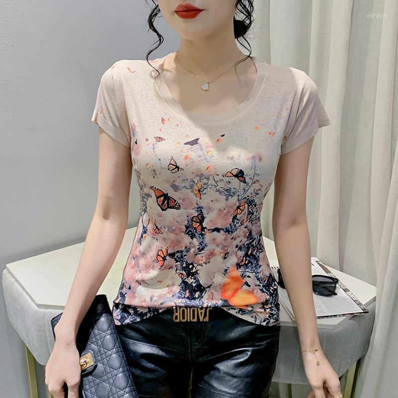 Women' T Shirts High Quality Fashion Butterfly Peacock Cartoon Print Short Sleeve Shirt Summer Female Chic Elegant Vintage Blouse Pullover, Picture color
Women' T Shirts High Quality Fashion Butterfly Peacock Cartoon Print Short Sleeve Shirt Summer Female Chic Elegant Vintage Blouse Pullover, Picture color