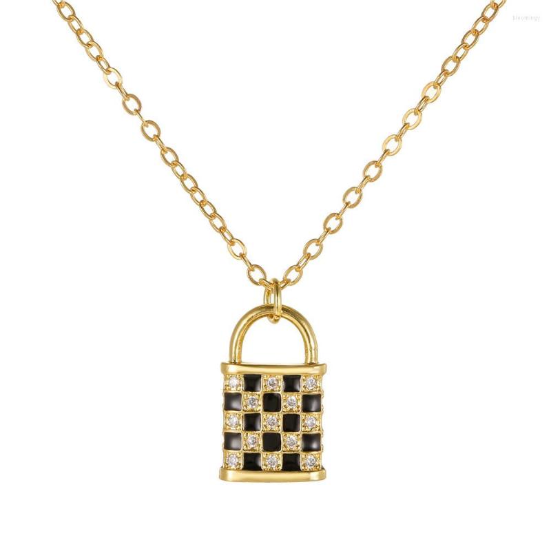 Pendant Necklaces Trendy Exquisite Cubic Zircon Enamel Lock Chain Necklace For Women High Quality Jewelry Bling Party Collar
Pendant Necklaces Trendy Exquisite Cubic Zircon Enamel Lock Chain Necklace For Women High Quality Jewelry Bling Party Collar