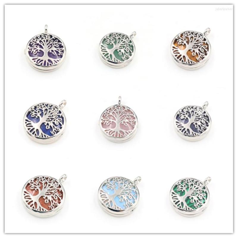 Pendant Necklaces FYJS Unique Silver Plated Locket Hollow Tree Of Life Rose Pink Quartz Round Green Turquoises Stone Jewelry
Pendant Necklaces FYJS Unique Silver Plated Locket Hollow Tree Of Life Rose Pink Quartz Round Green Turquoises Stone Jewelry