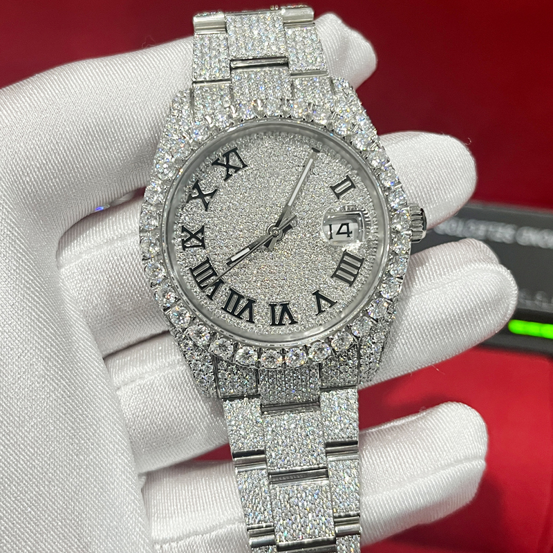 2023 Mens Luxury Diamonds Watch Moissanite stones Silver Watches roman numerals Automatic ETA movement 41MM Waterproof 904L Sapphire with box emmawatch, 03 silver with box
2023 Mens Luxury Diamonds Watch Moissanite stones Silver Watches roman numerals Automatic ETA movement 41MM Waterproof 904L Sapphire with box emmawatch, 03 silver with box