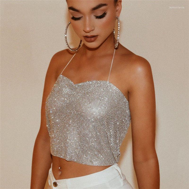 Women's Tanks Glitter Diamond Sexy Backless Tank Tops Crystal Rhinestone Metal Chain Halter Camis Streetwear Clubwear Crop Vest Chic, Silver
Women's Tanks Glitter Diamond Sexy Backless Tank Tops Crystal Rhinestone Metal Chain Halter Camis Streetwear Clubwear Crop Vest Chic, Silver