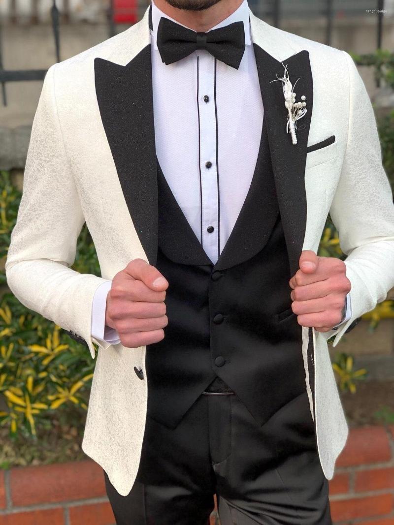 Men's Suits Men White 3 Piece Slim Fit Two Button Wedding Groom Party Wear Coat Pant Blazer Pants Vest, Black
Men's Suits Men White 3 Piece Slim Fit Two Button Wedding Groom Party Wear Coat Pant Blazer Pants Vest, Black