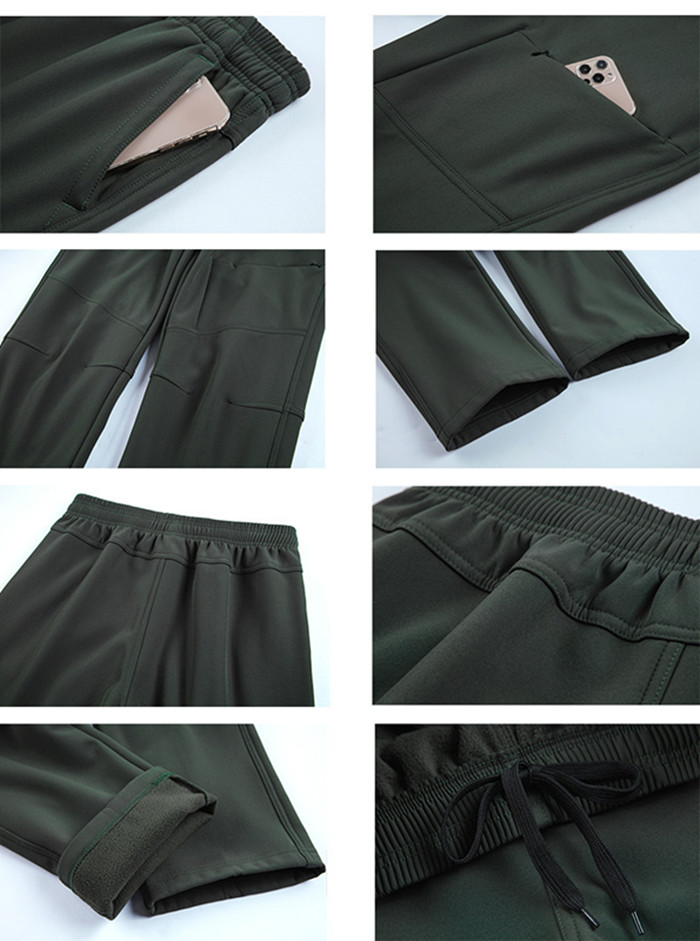 Men Jogger Long Pants Sport Yoga Outfit Fleece Gym Pockets Sweatpants Jogging Pants Mens Casual Elastic Waist Fitness 3 Colors 3XLSize 29378