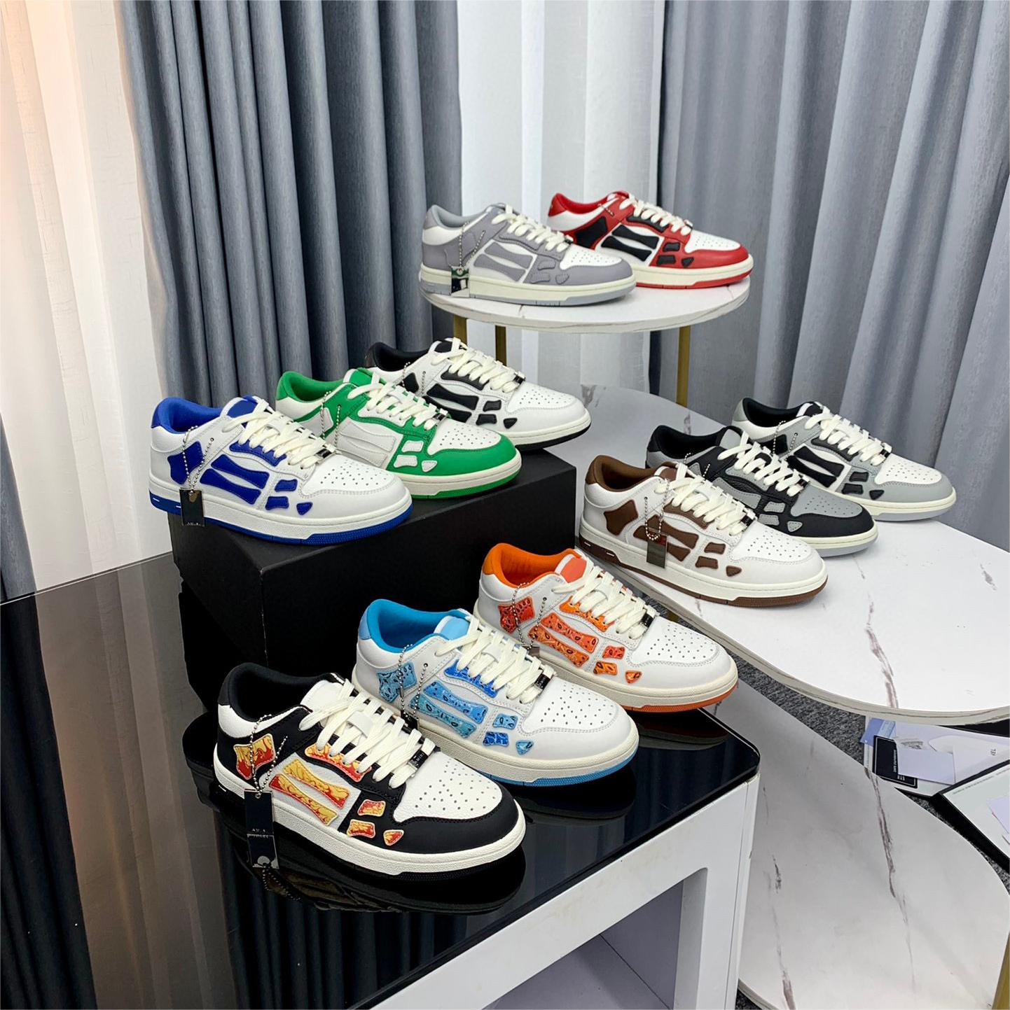 Designer Skel Top Low Men Women Shoes Bones Hi Leather Skeleton Sneakers Luxury Skeleton Blue Red White Black Green Gray Pink couple casual Mens Womens shoes, Color 18
Designer Skel Top Low Men Women Shoes Bones Hi Leather Skeleton Sneakers Luxury Skeleton Blue Red White Black Green Gray Pink couple casual Mens Womens shoes, Color 18