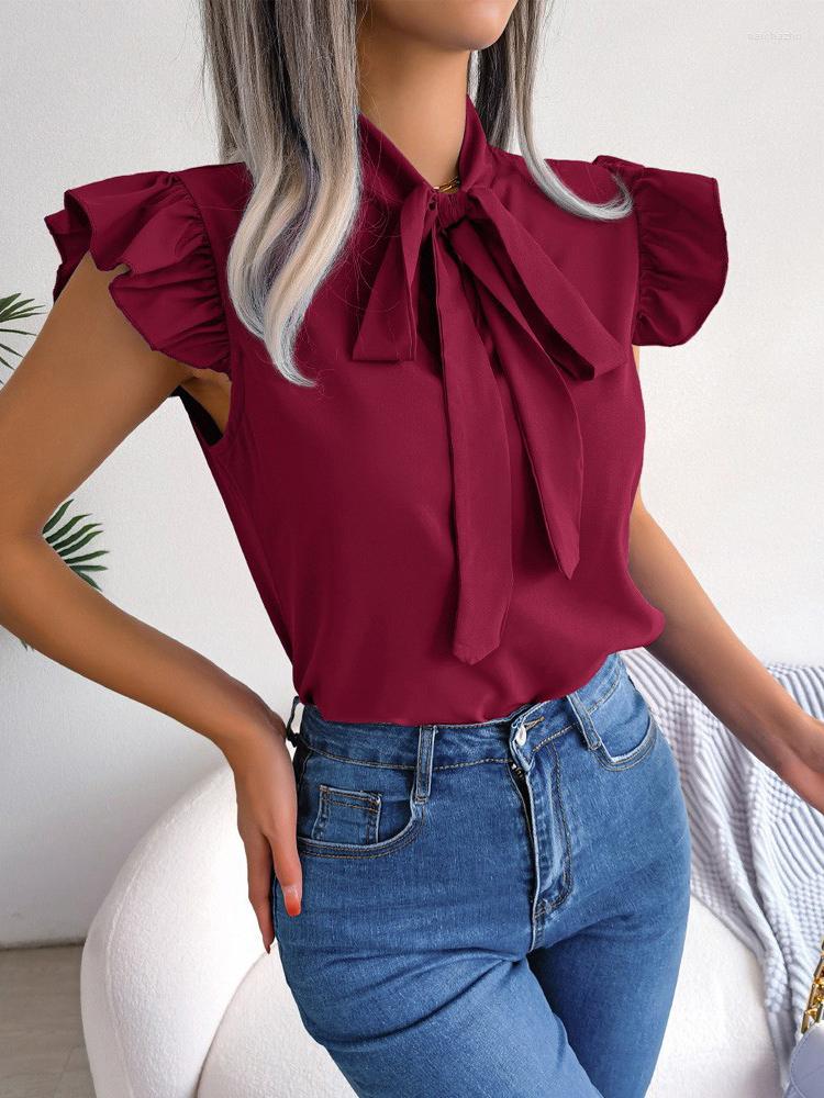Women' Blouses Summer Elegant Simple Shirts & Women 2023 Casual Lace-up Bow Neck Flying Sleeve Office Ladies Solid Color Shirt Tops, Blue
Women' Blouses Summer Elegant Simple Shirts & Women 2023 Casual Lace-up Bow Neck Flying Sleeve Office Ladies Solid Color Shirt Tops, Blue