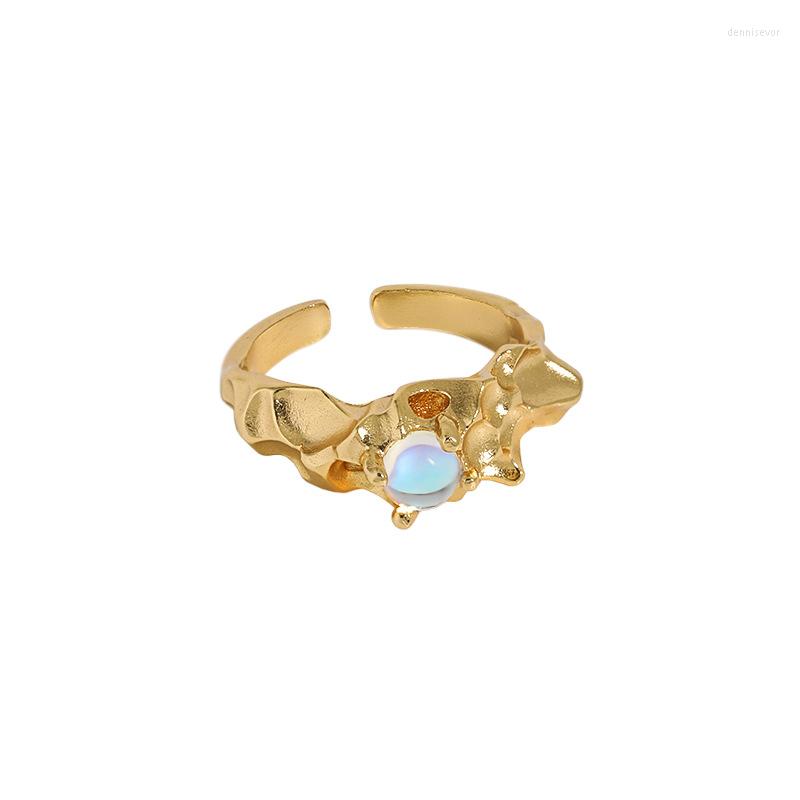 Cluster Rings S925 Sterling Silver Open Ring INS Niche Design Sense Irregular Concave-convex Texture Moonstone For Women Wedding
Cluster Rings S925 Sterling Silver Open Ring INS Niche Design Sense Irregular Concave-convex Texture Moonstone For Women Wedding