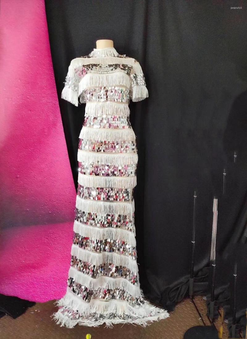 Stage Wear White Fringe Sequins See Through Dress Birthday Celebrate Mesh Long Bar Dance Women Singer Show Prom
Stage Wear White Fringe Sequins See Through Dress Birthday Celebrate Mesh Long Bar Dance Women Singer Show Prom
