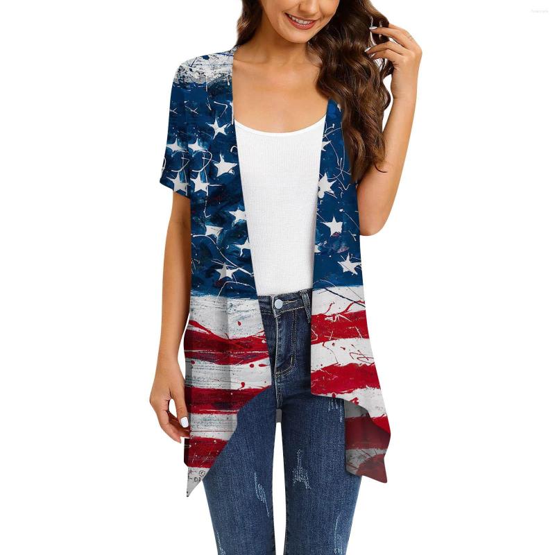 Women' Blouses Women Independence Day Print Short Sleeve Cardigans For Tops Summer Shirt The Office Shirts
Women' Blouses Women Independence Day Print Short Sleeve Cardigans For Tops Summer Shirt The Office Shirts