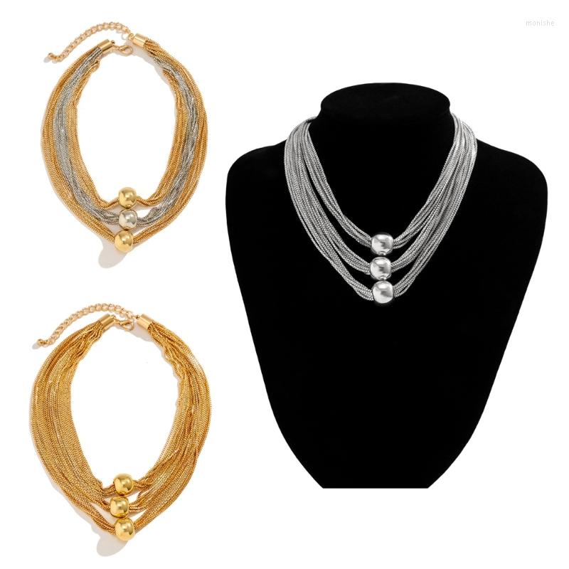 Chains Pendant Necklace Alloy Material Metal Balls Necklaces Y2k Choker