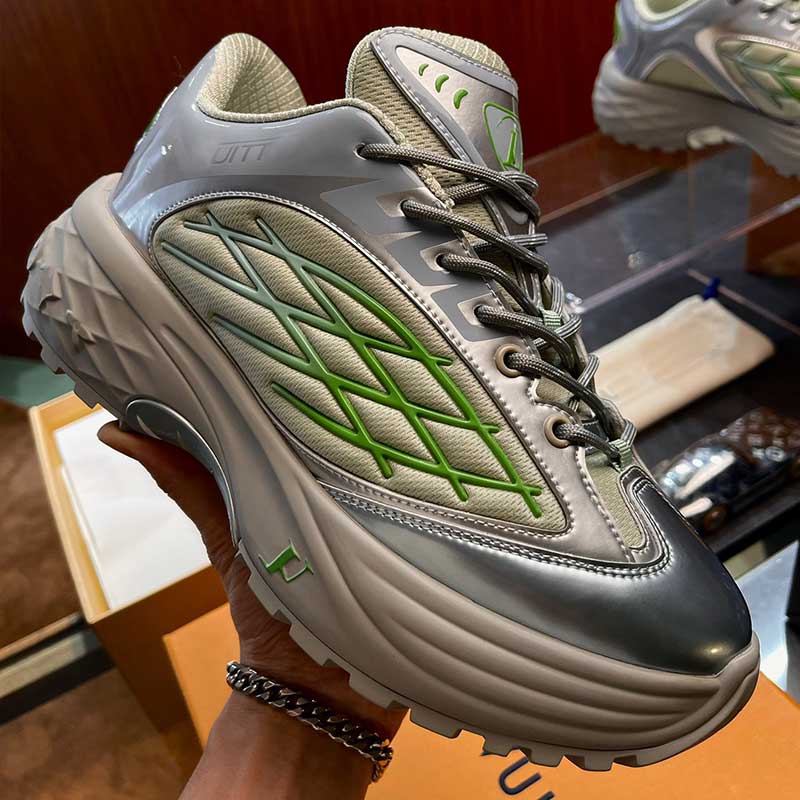 Brand Designer Sneakers Discovery Lace Up Mens Sports Shoes Winter Grey Mix materials of mesh and synthetic materials Rubber outsole TPU insert M