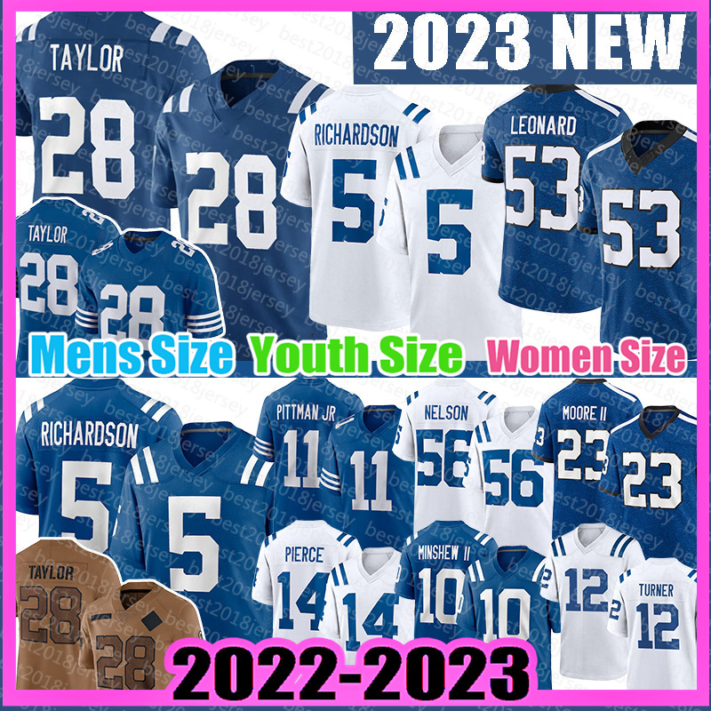 Man Anthony Richardson Jonathan Taylor Football Jersey Darius Leonard Indianapolises Colt Michael Pittman Jr. Quenton Nelson Kenny Moore II Alec Pierce A02