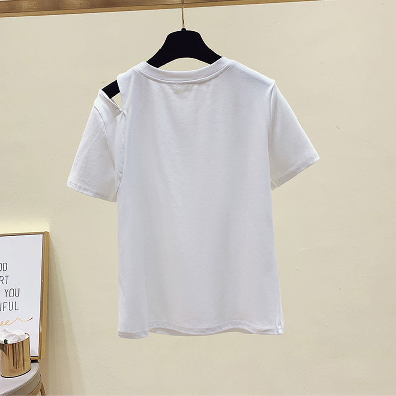 Women's T-Shirt Beading Tees T Shirt Women HIP HOP Clothes White Short Sleeve T-shirt Summer Tops Tee Shirt Cotton Black Gray High Quality 230414