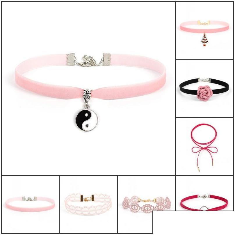 Chokers Fashion New Style Lovely Pink Veet Necklace Flower/Christmas Tree/Bowknot/Lace Women Summer Dress Accessories Wholes Dhgarden Dhc8Q
Chokers Fashion New Style Lovely Pink Veet Necklace Flower/Christmas Tree/Bowknot/Lace Women Summer Dress Accessories Wholes Dhgarden Dhc8Q