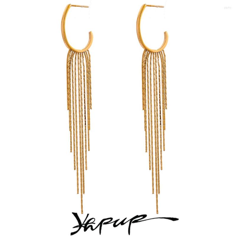 Dangle Earrings Yhpup Long Tassel Drop Fashion Party Women's Metal Charms Stainless Steel Jewelry Gold Color PVD Waterproof
Dangle Earrings Yhpup Long Tassel Drop Fashion Party Women's Metal Charms Stainless Steel Jewelry Gold Color PVD Waterproof