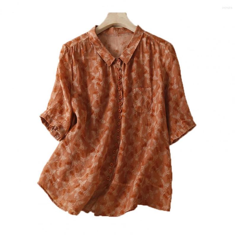 Women's Blouses Shirts For Women Turn-down Collar Half Sleeve Patch Pocket Single-Breasted Summer Blouse Floral Print Ultra-thin Shirt Top, Yellow
Women's Blouses Shirts For Women Turn-down Collar Half Sleeve Patch Pocket Single-Breasted Summer Blouse Floral Print Ultra-thin Shirt Top, Yellow