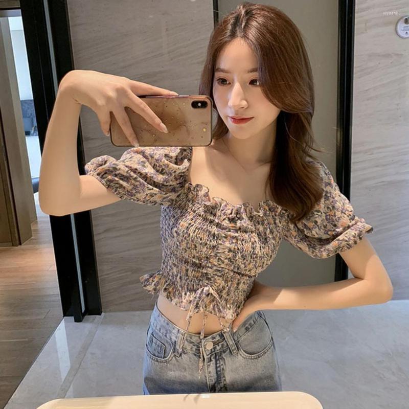 Women's Blouses Women Crop Top Flower Print Square Neck Short Sleeves Pleated Dress-up Elastic Bust Vintage Bubble Pattern, Purple
Women's Blouses Women Crop Top Flower Print Square Neck Short Sleeves Pleated Dress-up Elastic Bust Vintage Bubble Pattern, Purple
