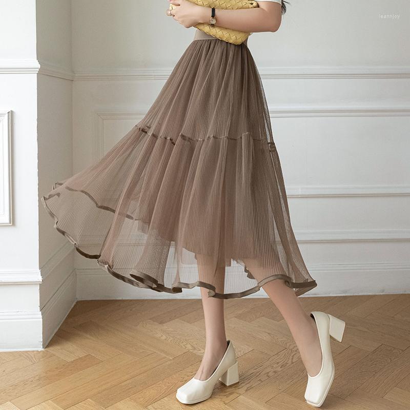 Skirts Real 2023 Summer High-Grade Super Fairy Mesh Skirt Mid-Length High Waist A- Line Large Hem Gauze Pleated, Beige
Skirts Real 2023 Summer High-Grade Super Fairy Mesh Skirt Mid-Length High Waist A- Line Large Hem Gauze Pleated, Beige